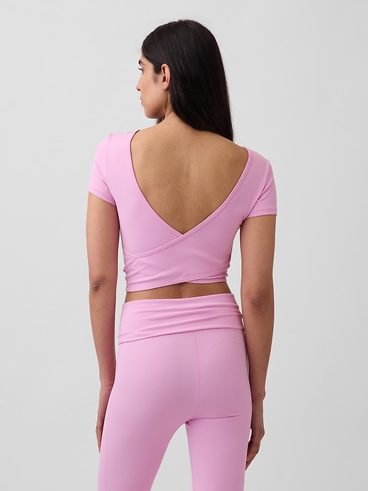 Image number 3 showing, GapFit Smooth Reversible Wrap Crop Top