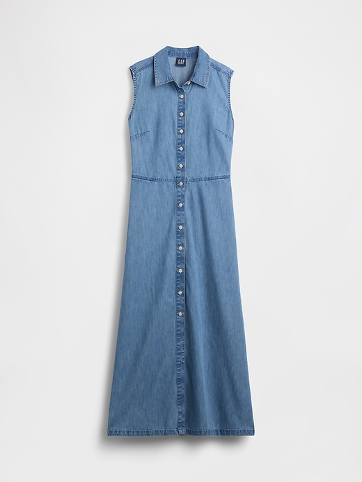Image number 5 showing, UltraSoft Denim Maxi Shirtdress