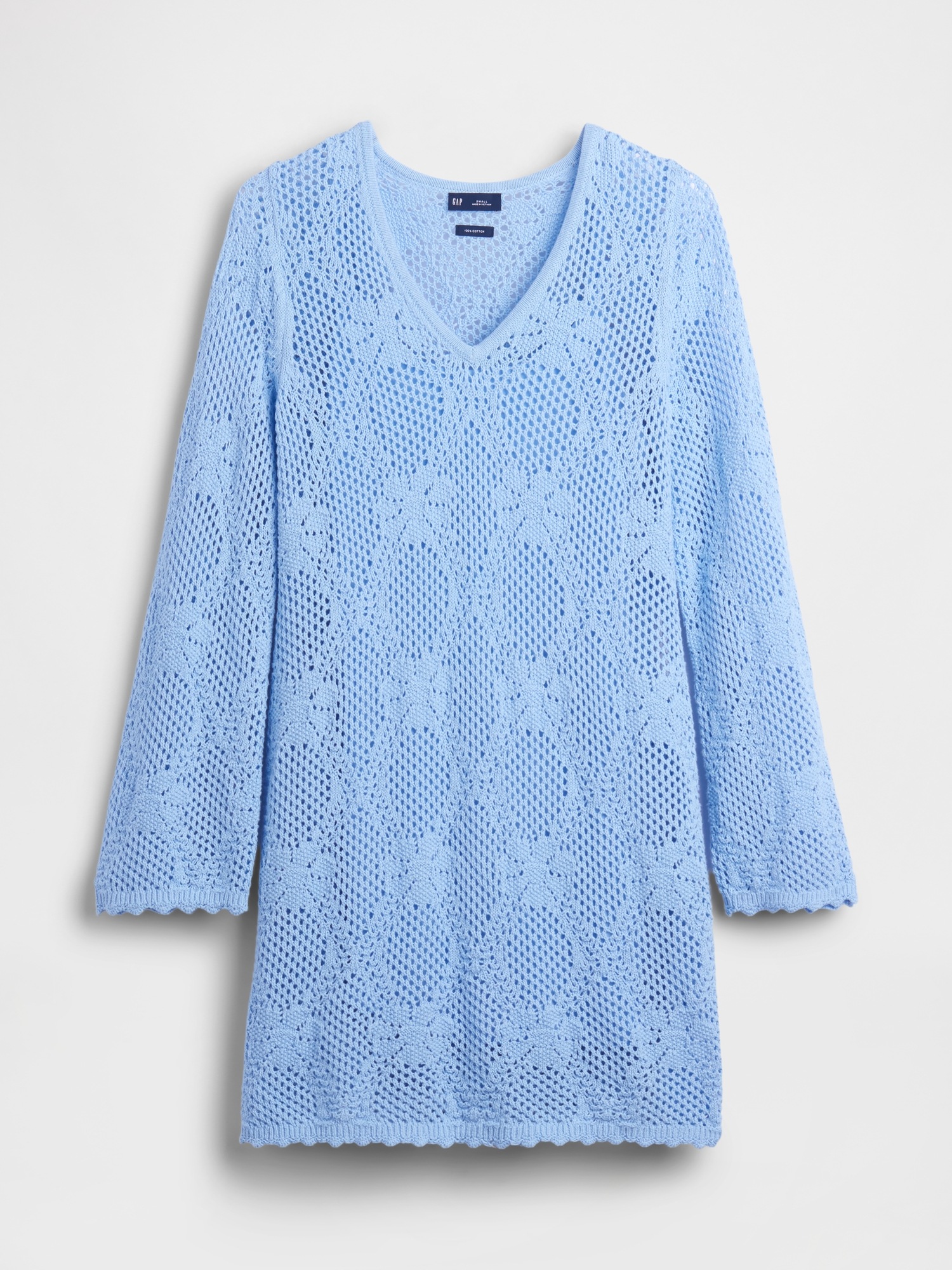 Женское платье Gap Pointelle Sweater Mini, цвет: Синий — фото 5