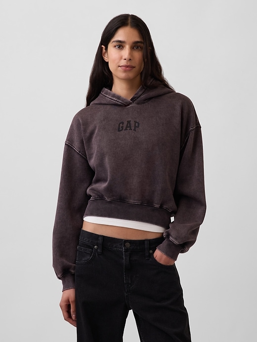 Image number 1 showing, VintageSoft Crop Logo Hoodie