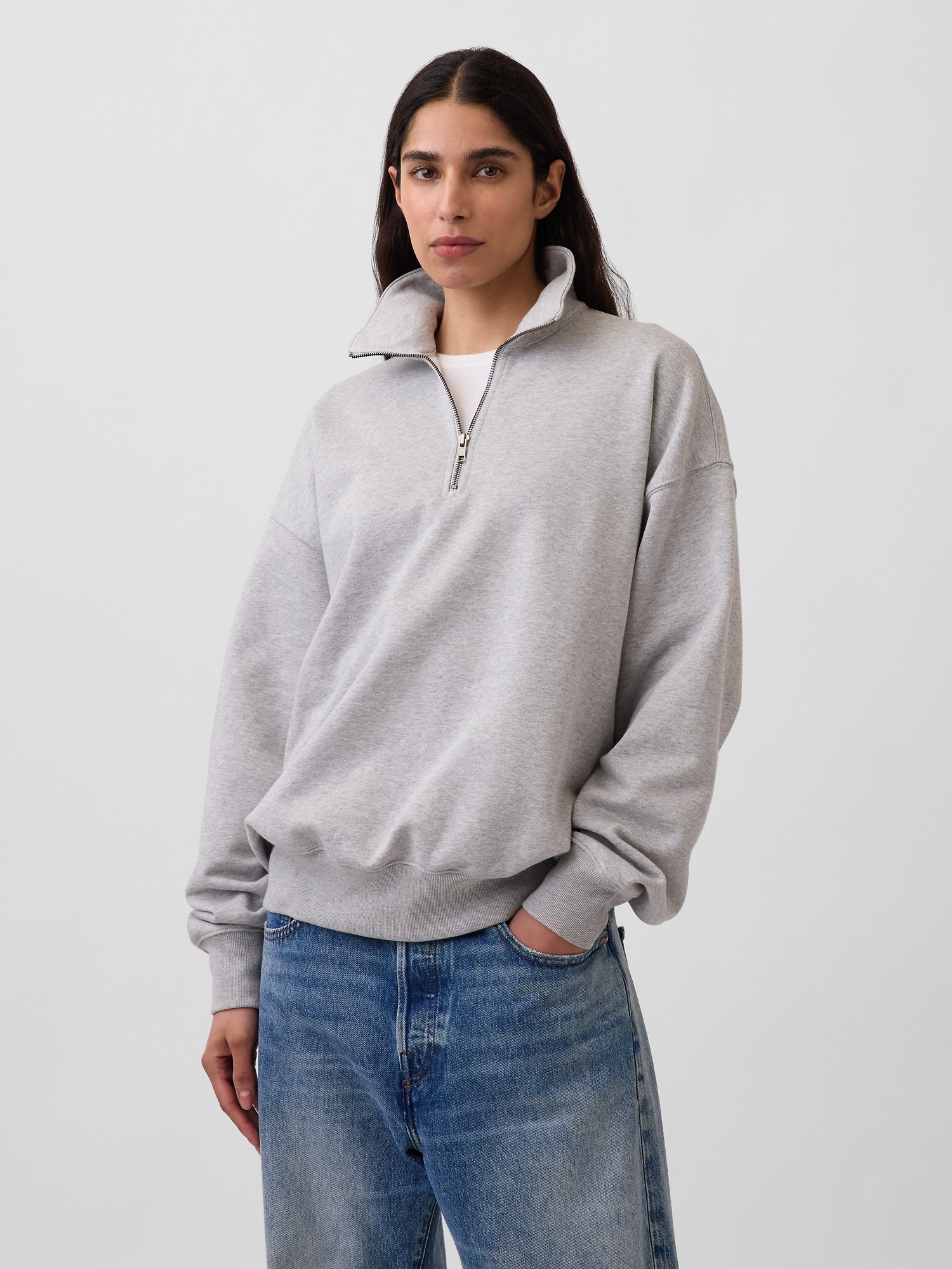 Мужские свитеры Gap Adult Heavyweight Oversized Quarter-Zip Pullover — фото 5