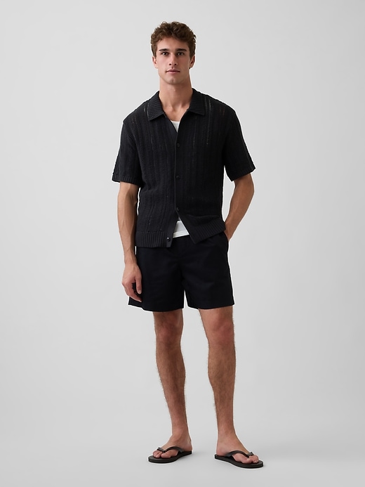 Image number 2 showing, Herringbone Crochet Sweater Shirt