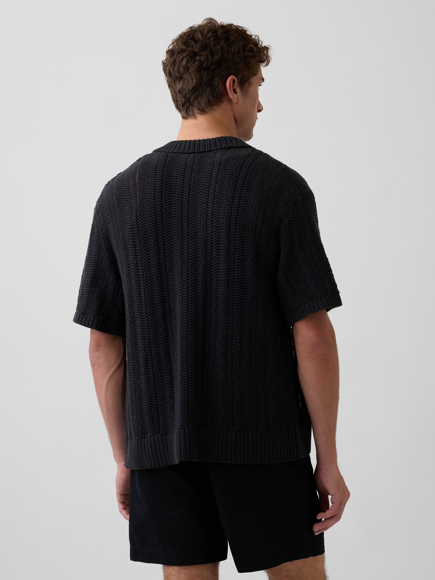 Мужские свитеры Gap Herringbone Crochet Sweater Shirt — фото 3
