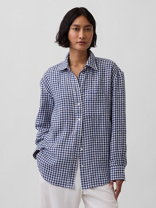 Image number 1 showing, 100% Linen Oversized Shirt