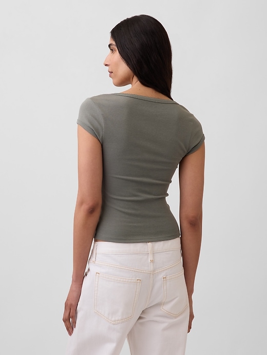 Image number 3 showing, Modern Square-Neck Crop T-Shirt