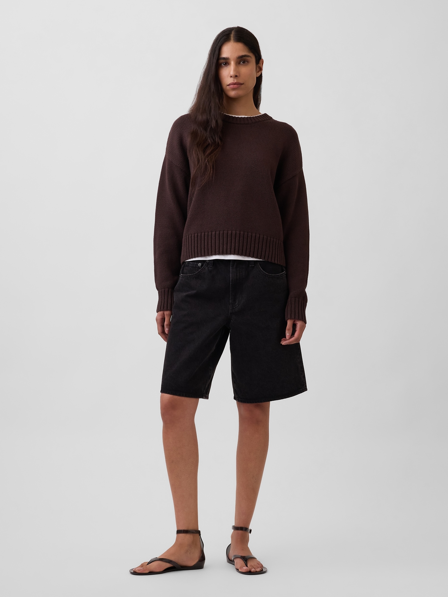 100% Cotton Oversized Crop Sweater