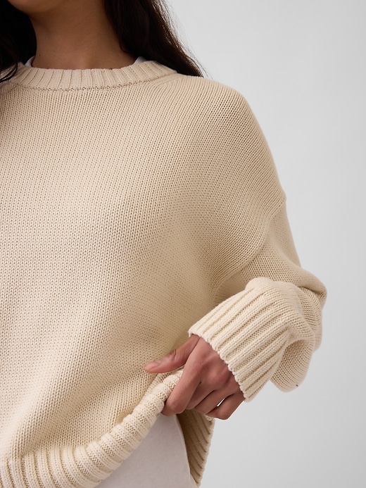 Image number 4 showing, 100% Cotton Oversized Crop Sweater