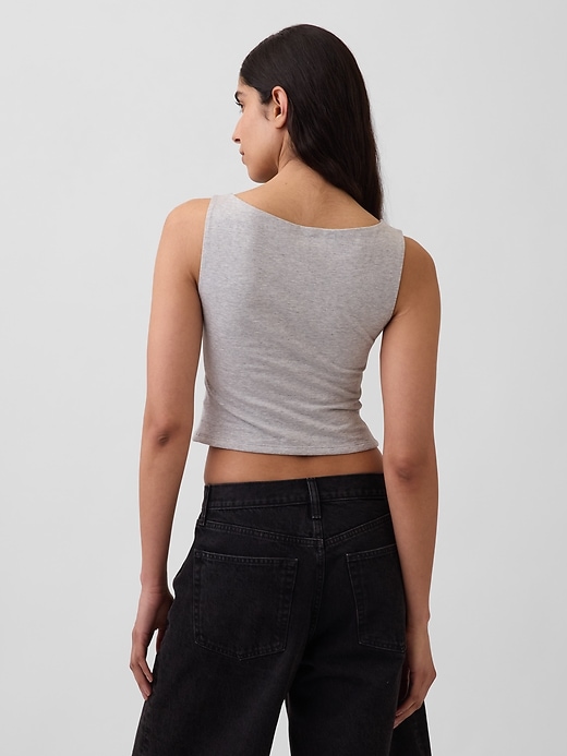 Image number 3 showing, CloseKnit Jersey Boatneck Crop Tank Top