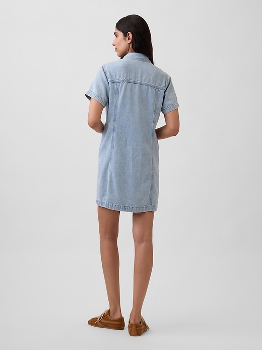 Image number 2 showing, UltraSoft Denim Mini Shirtdress