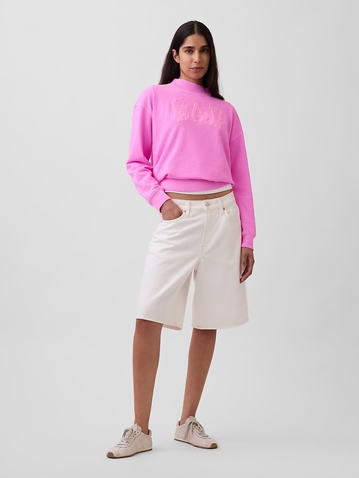 Image number 2 showing, VintageSoft Terry Oversized Mockneck Logo Sweatshirt