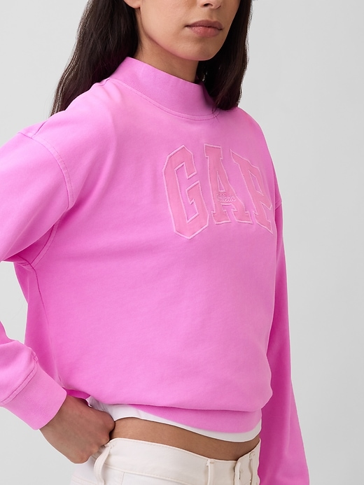 Image number 4 showing, VintageSoft Terry Oversized Mockneck Logo Sweatshirt
