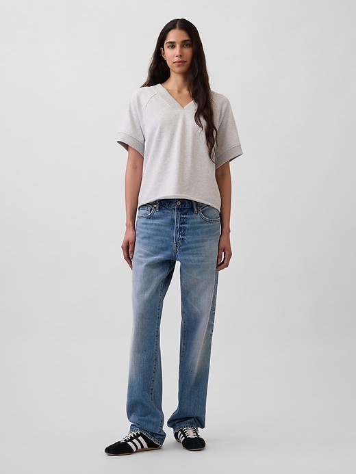 Image number 2 showing, VintageSoft Terry Oversized V-Neck Sweatshirt