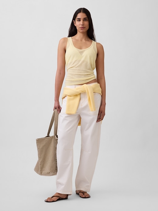 Image number 2 showing, Linen-Blend Tank Top