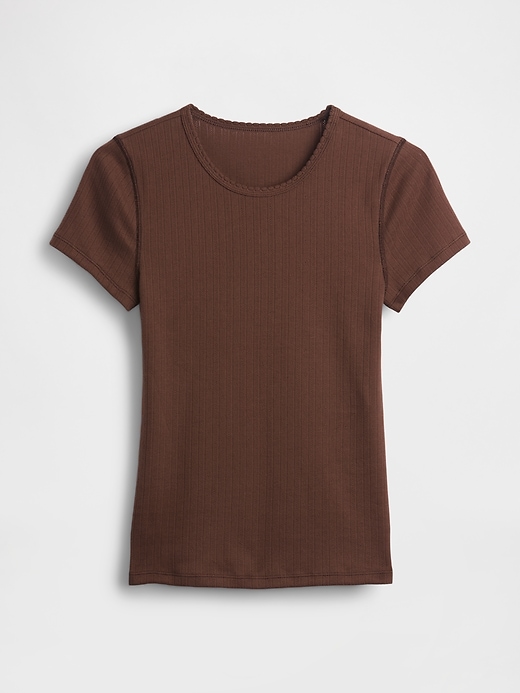 Image number 5 showing, Pointelle Crewneck T-Shirt