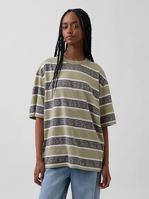 Image number 4 showing, Keith Haring Oversized Stripe T-Shirt
