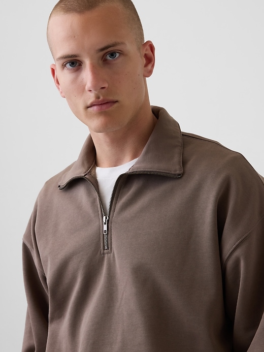 Image number 4 showing, Adult Heavyweight Oversized Quarter-Zip Pullover