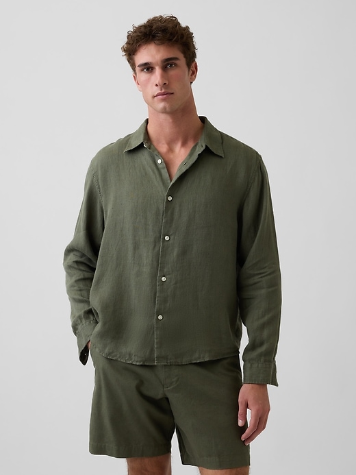 Image number 1 showing, 100% Linen Relaxed Shirt