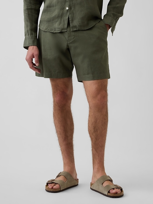 Image number 2 showing, 7.5" Linen-Cotton Shorts