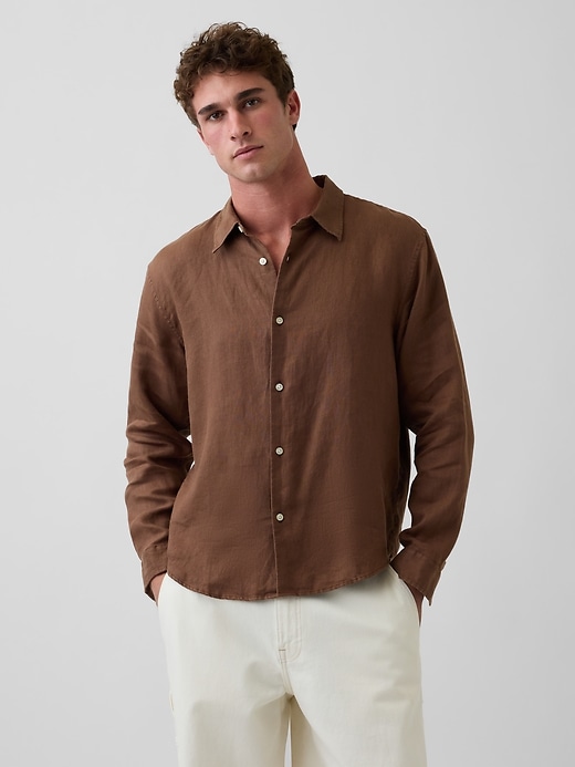 Image number 1 showing, 100% Linen Relaxed Shirt