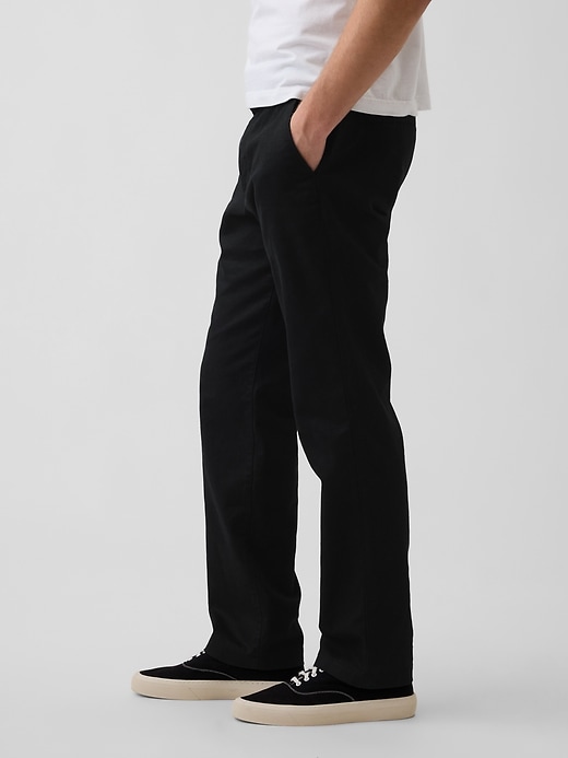 Image number 3 showing, Linen-Cotton Relaxed Straight Pants