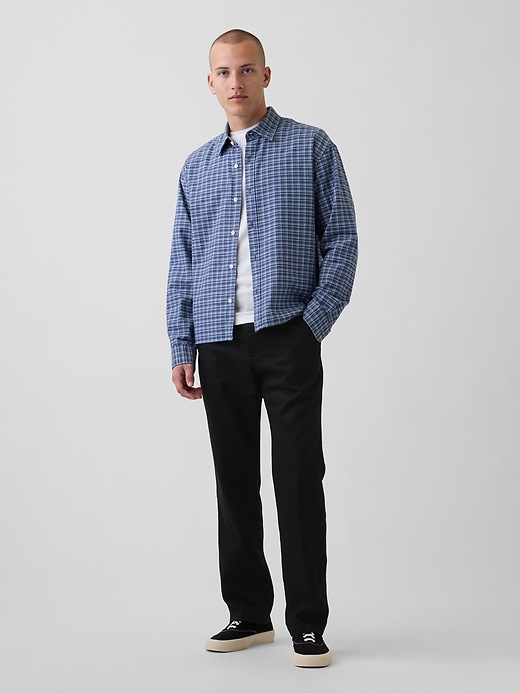 Image number 1 showing, Linen-Cotton Relaxed Straight Pants
