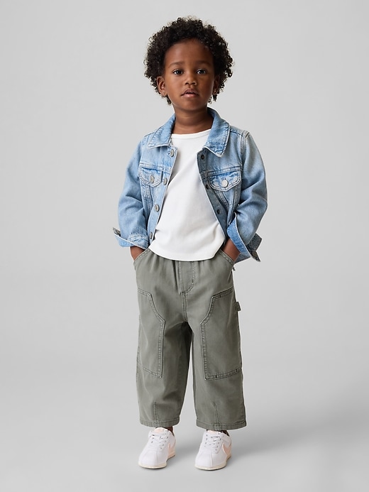 Image number 4 showing, Baby & Toddler Pull-On Barrel Carpenter Jeans
