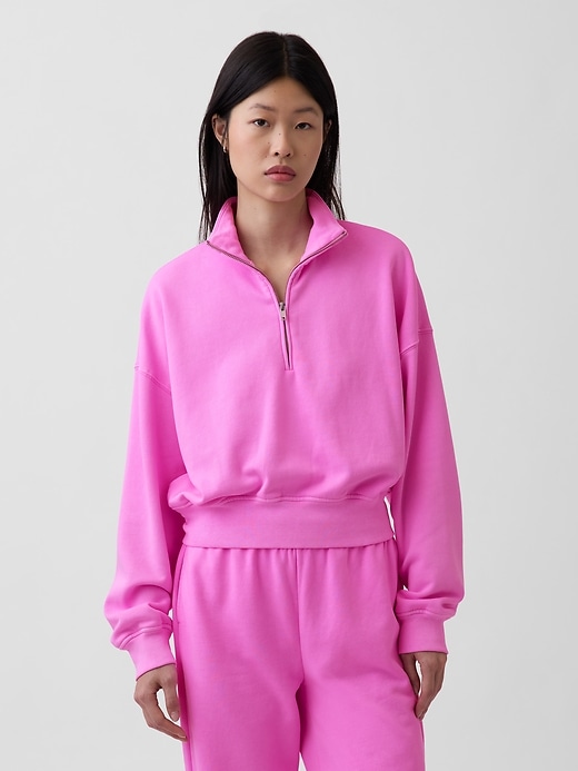 Image number 1 showing, VintageSoft Oversized Half-Zip Wedge Pullover