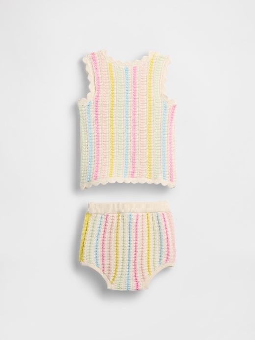 Image number 2 showing, Baby Crochet Stripe Sweater Set