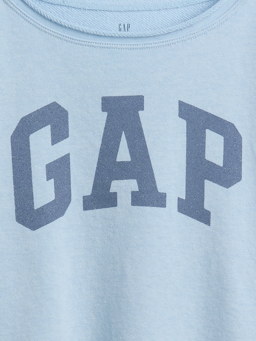 Image number 3 showing, Kids French Terry Wide-Neck Logo Sweatshirt