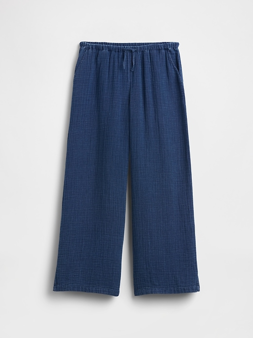 Image number 1 showing, Kids Cotton Gauze Relaxed Wide-Leg Pants