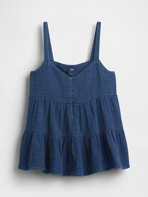 Image number 1 showing, Kids Cotton Gauze Tiered Tank Top