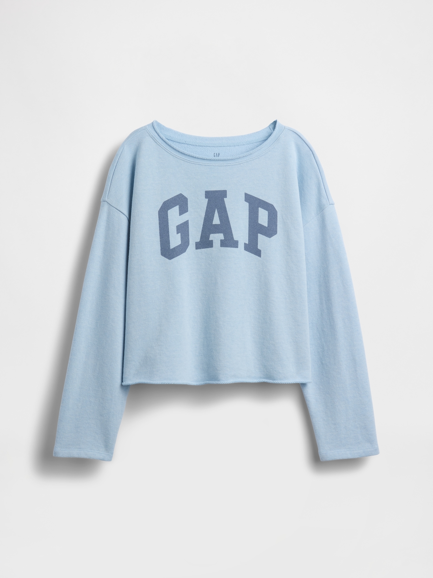 Kids French Terry Wide-Neck Logo Sweatshirt