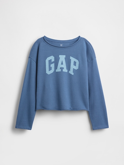 Image number 1 showing, Kids French Terry Wide-Neck Logo Sweatshirt