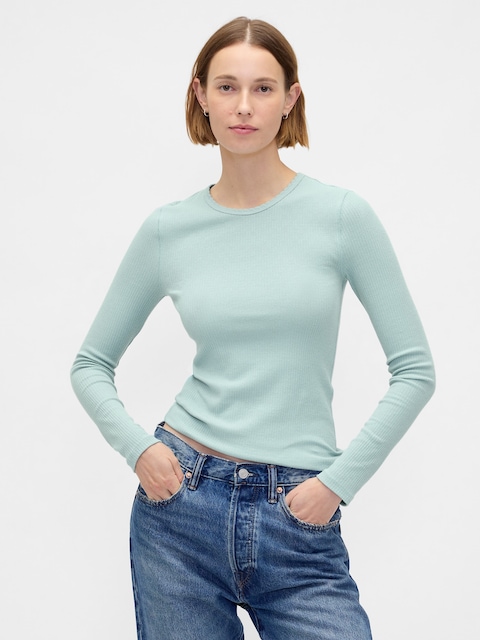 Pointelle Rib T-Shirt