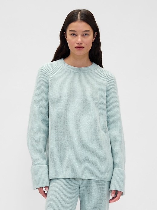 Image number 1 showing, CashSoft Shaker-Stitch Boyfriend Sweater