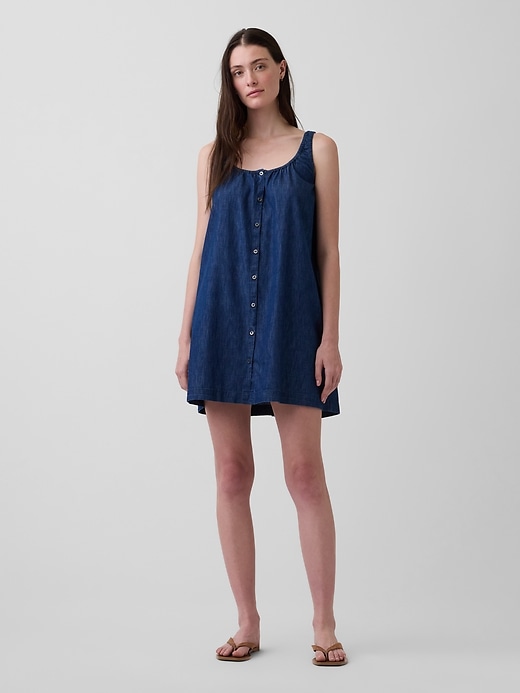 Image number 1 showing, Scoop Neck Button-Front Mini Dress