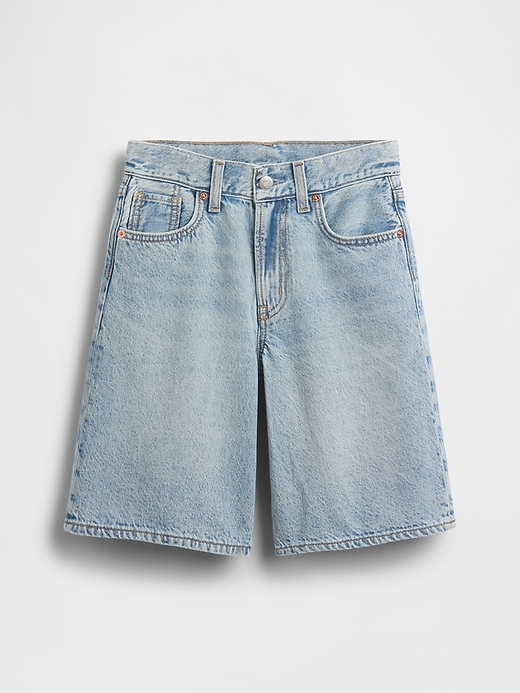 Image number 1 showing, Kids Mid Rise Longline Denim Shorts