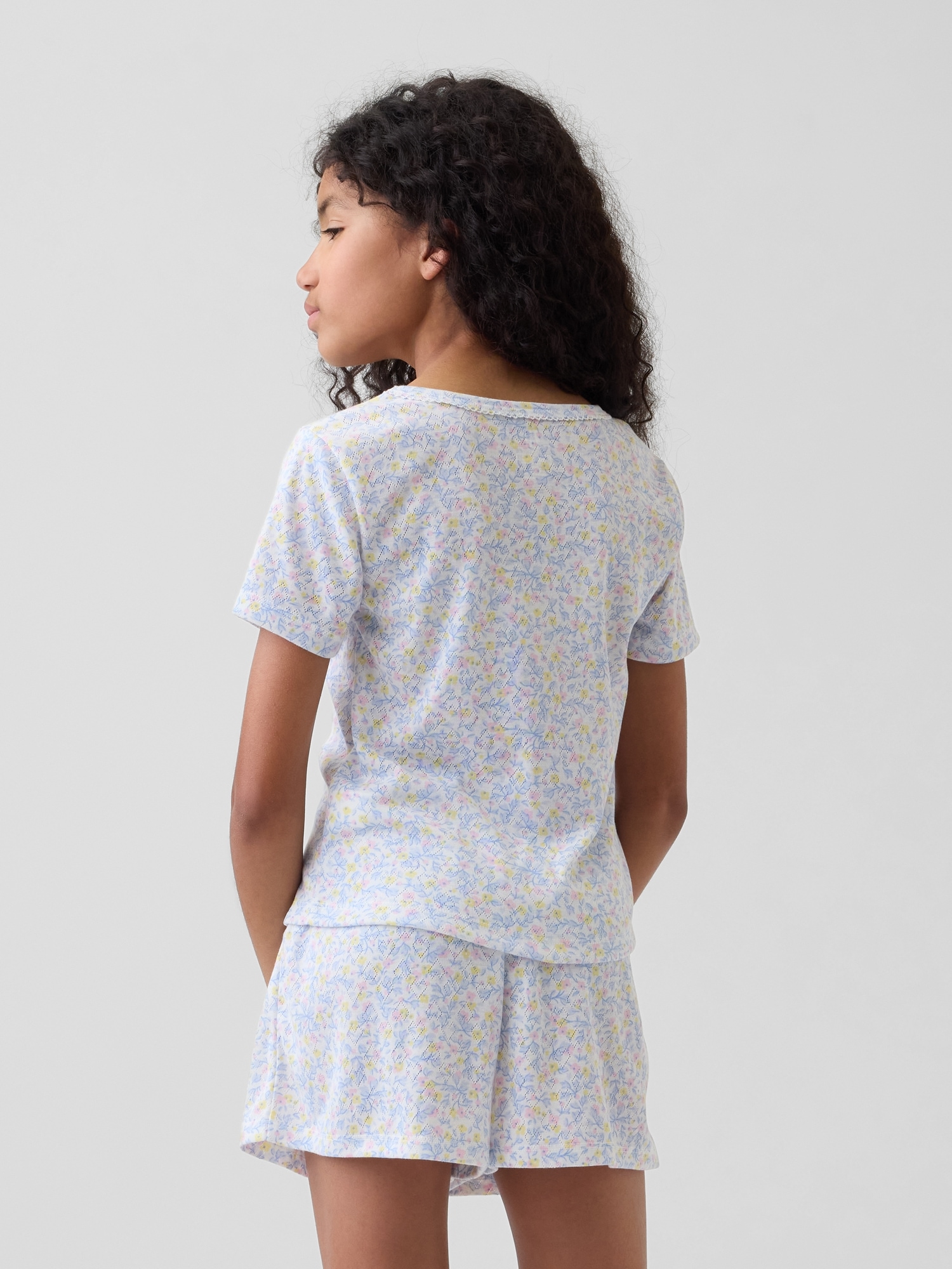 Kids Recycled Pointelle PJ Shorts