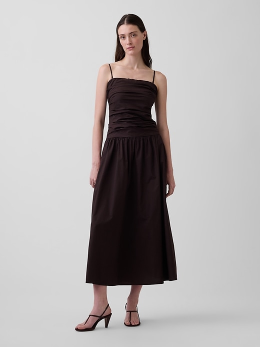 Image number 1 showing, Poplin Drop-Waist Maxi Dress