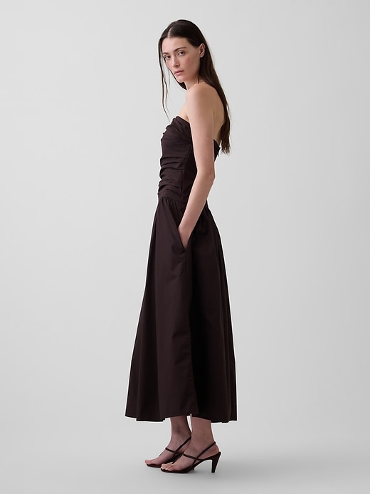 Image number 3 showing, Poplin Drop-Waist Maxi Dress