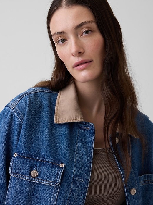 Image number 4 showing, Corduroy-Collar Denim Barn Jacket