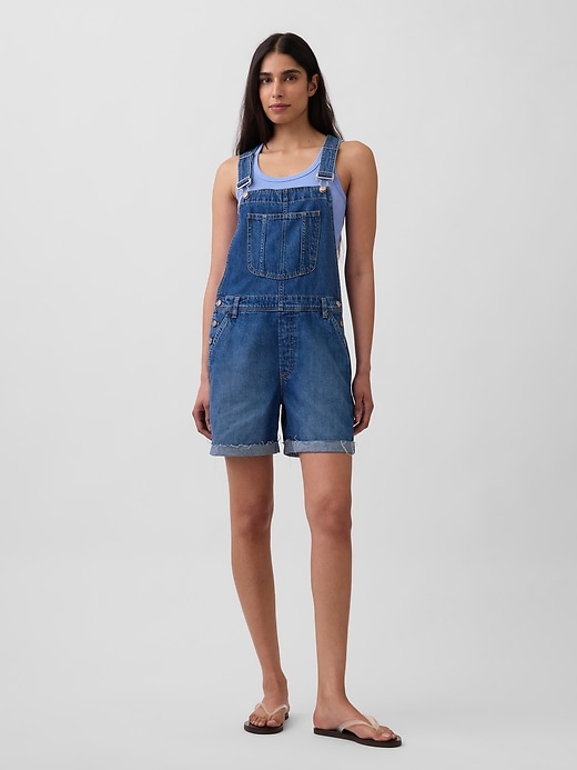 Image number 1 showing, Loose Denim Shortalls
