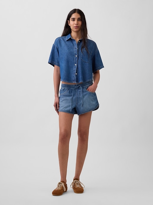 Image number 2 showing, UltraSoft Denim Oversized Camp Shirt