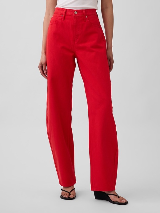 Image number 2 showing, High Rise Barrel Jeans