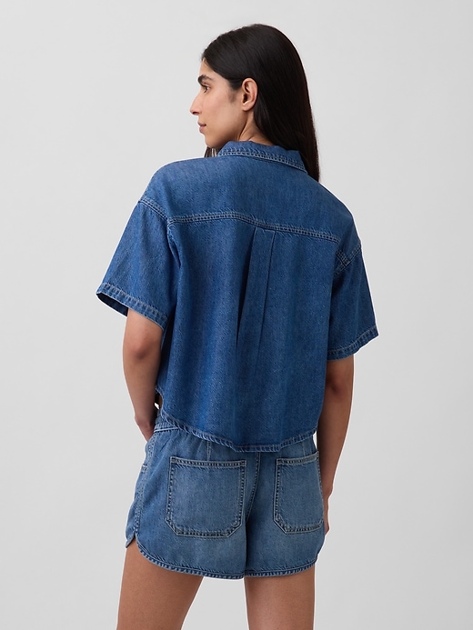 Image number 3 showing, UltraSoft Denim Oversized Camp Shirt