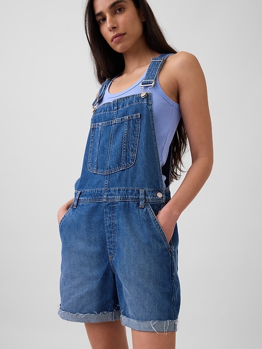 Image number 4 showing, Loose Denim Shortalls