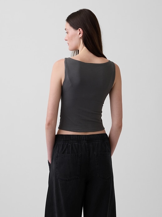Image number 3 showing, CloseKnit Jersey Boatneck Crop Tank Top