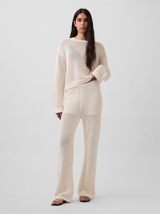Image number 1 showing, 100% Cotton Crochet Sweater Pants
