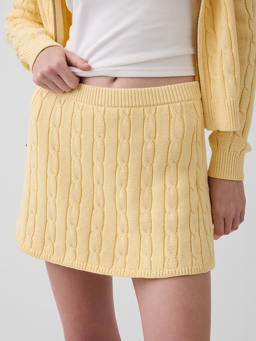 Image number 4 showing, 100% Cotton Cable-Knit Mini Skort