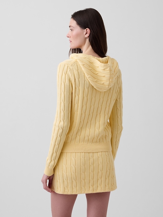 Image number 3 showing, 100% Cotton Cable-Knit Zip Cardigan